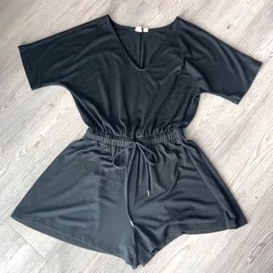 Black Short Sleeve Romper